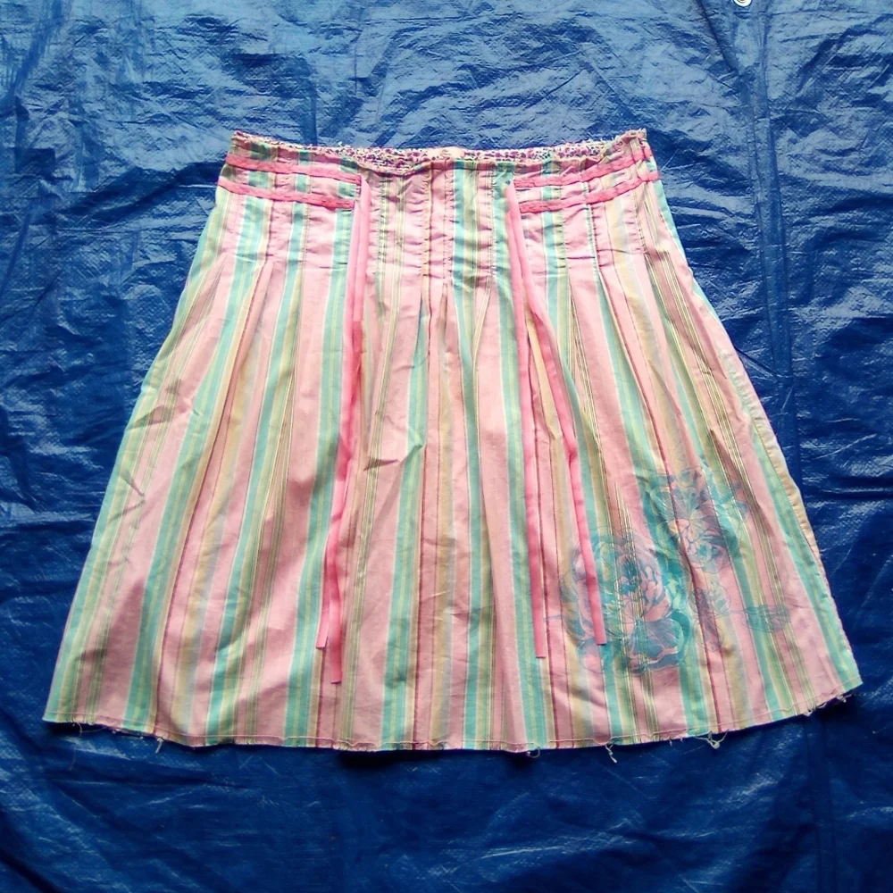 Old Navy Striped Pink and Green Women's Skirt
